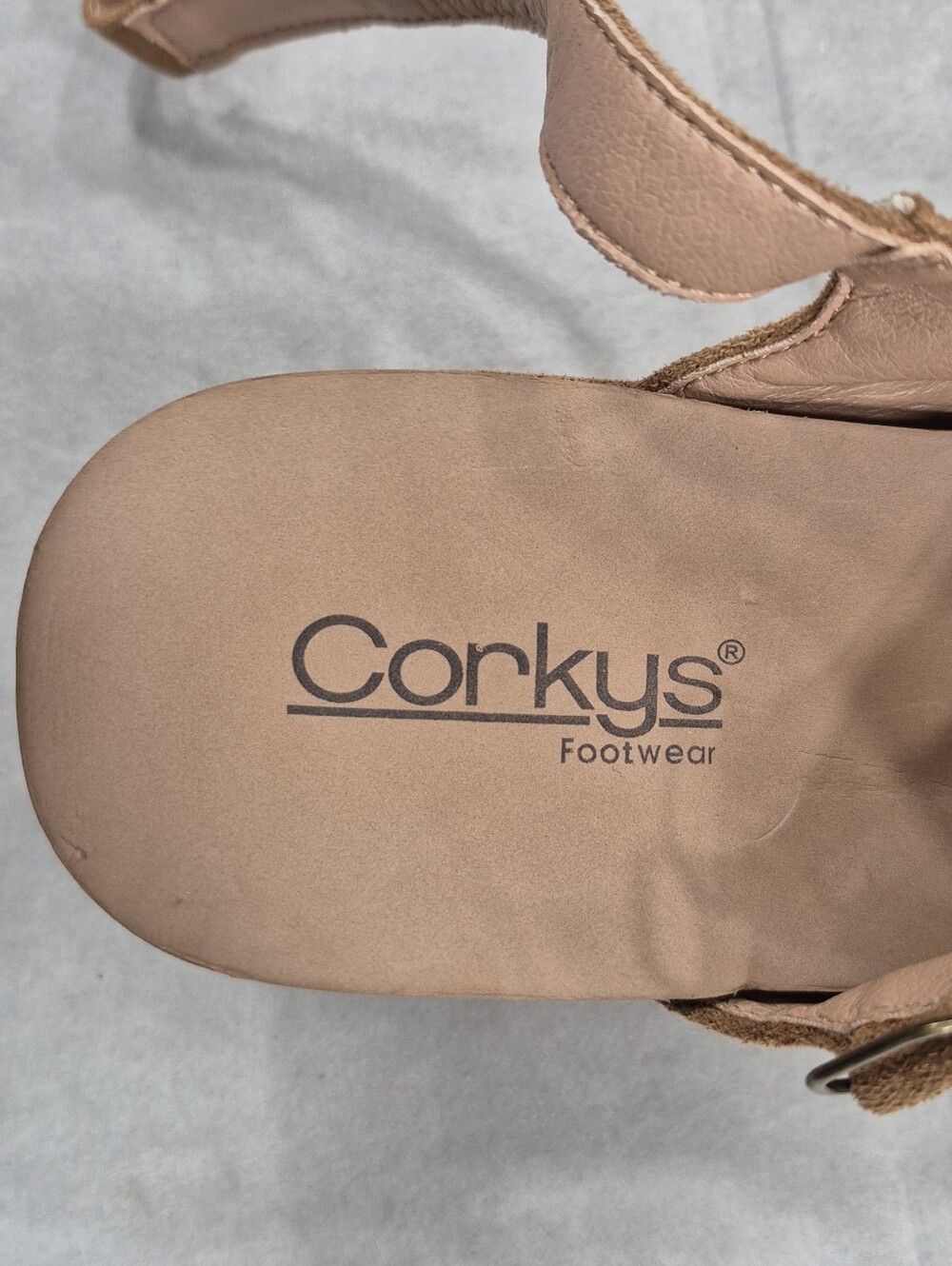 Corkys Make Em Blush clogs women's 7 brown faux suede Studs cork edge cushion - Picture 11 of 12
